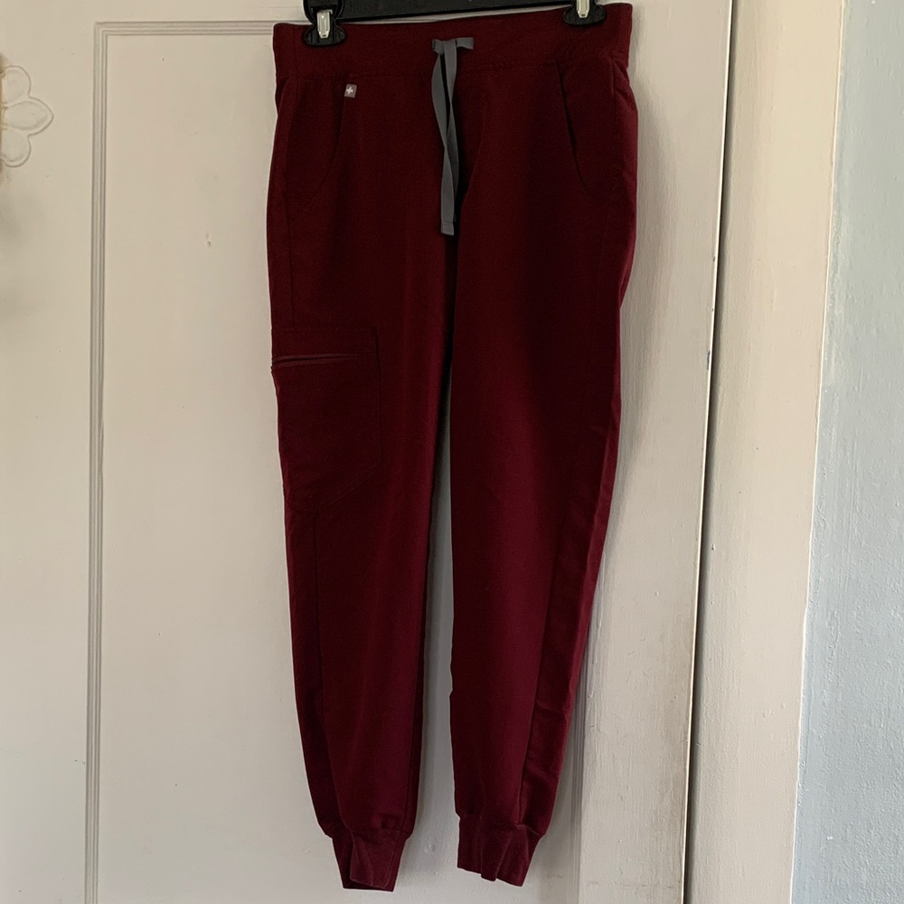 Figs Burgundy Jogger Scrub Pants